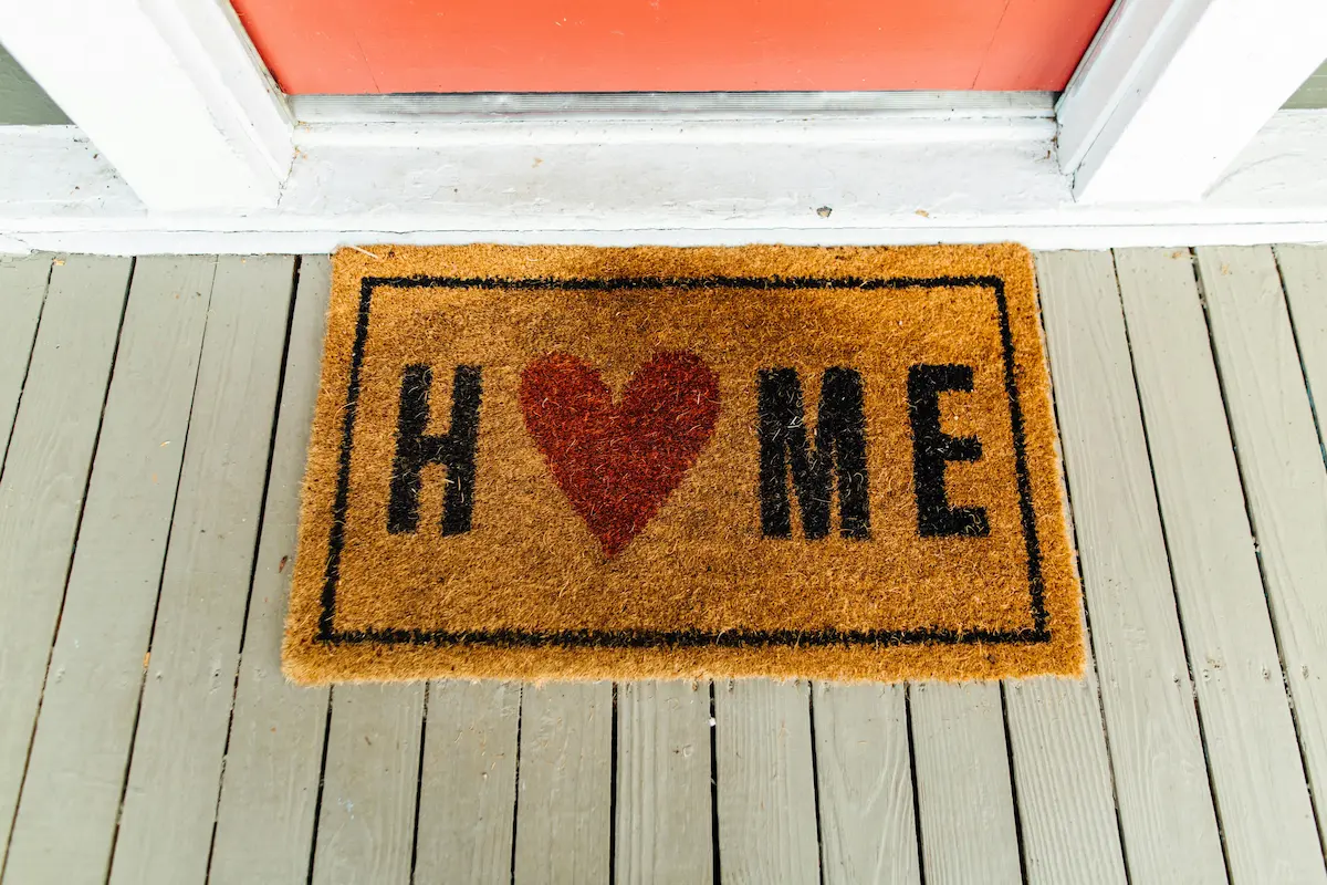 Welcome mat of a patient receiving concierge in-home support from a registered nurse in their Belleville home.